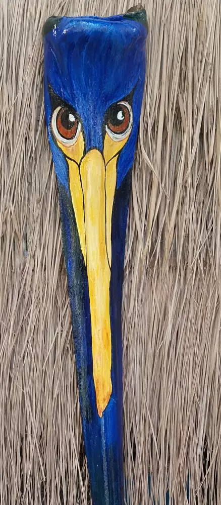 Coconut palm frond painting