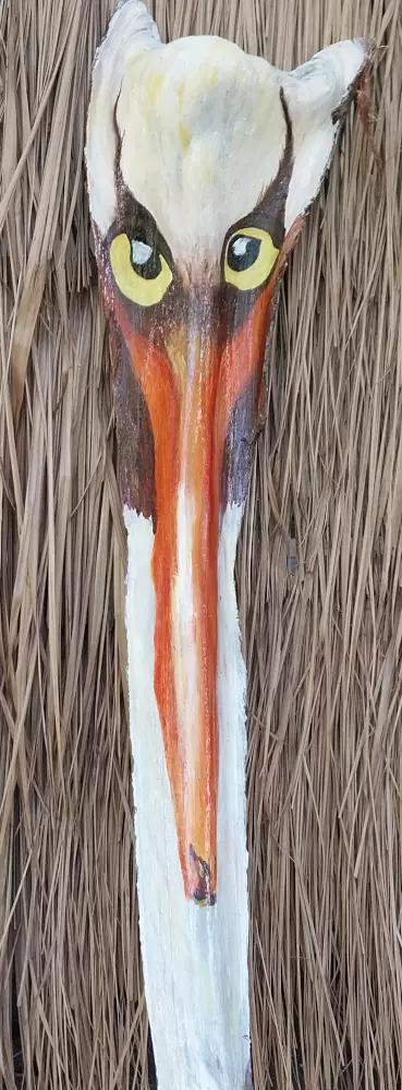 Coconut palm frond painting