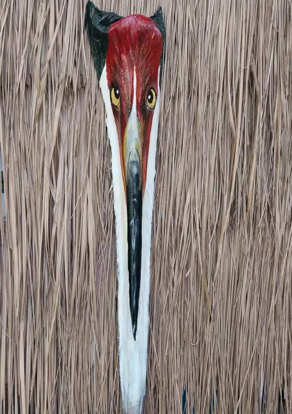 Coconut palm frond painting