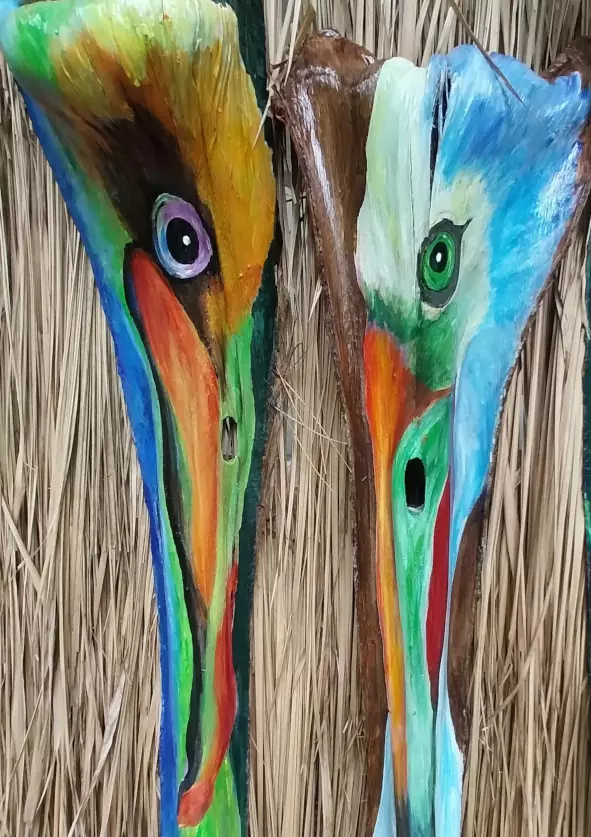 Palm frond paintings