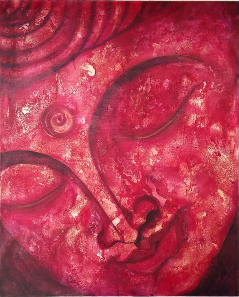 Buddha oil and acrylic painting