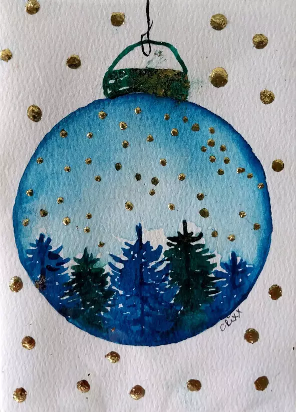 Xmas edition gift card, Xmas ball
