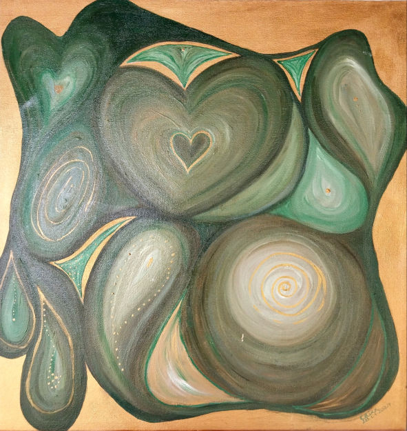 Heart = Love, infinite oil painting
