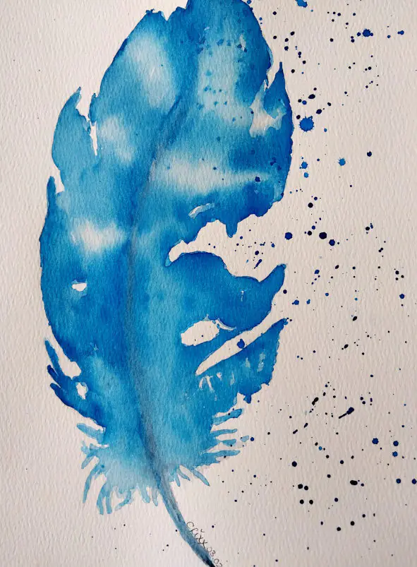 Ocean Blue Feather