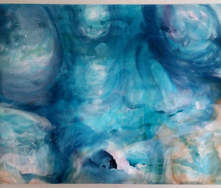 Depths1 acrylics, inks and resin